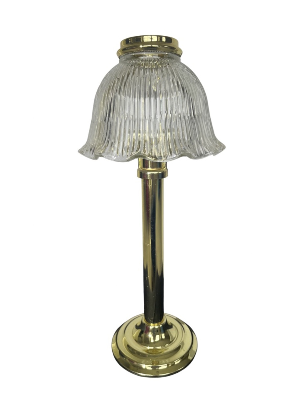 Partylite Brass Gaslight‑Look Taper Candle Lamp Vintage Library Desk Decor